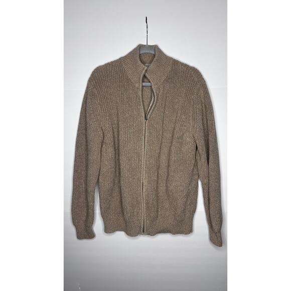 LL BEAN MEN'S COTTON FULL ZIP SWEATER SIZE‎ L-REG - Picture 1 of 3